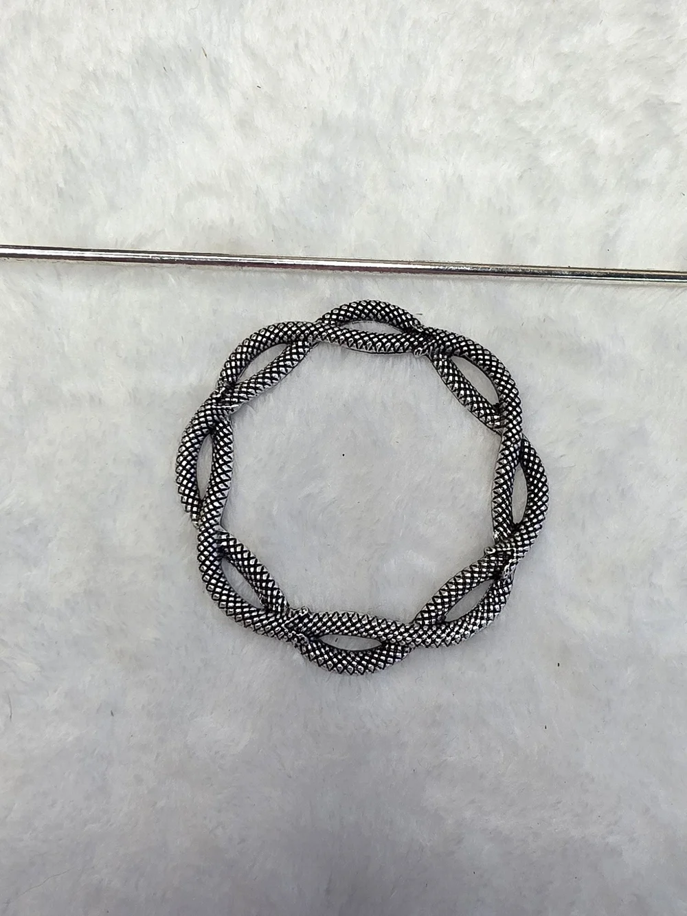 Braided Snake Knot Hair Pin with Silver Stick